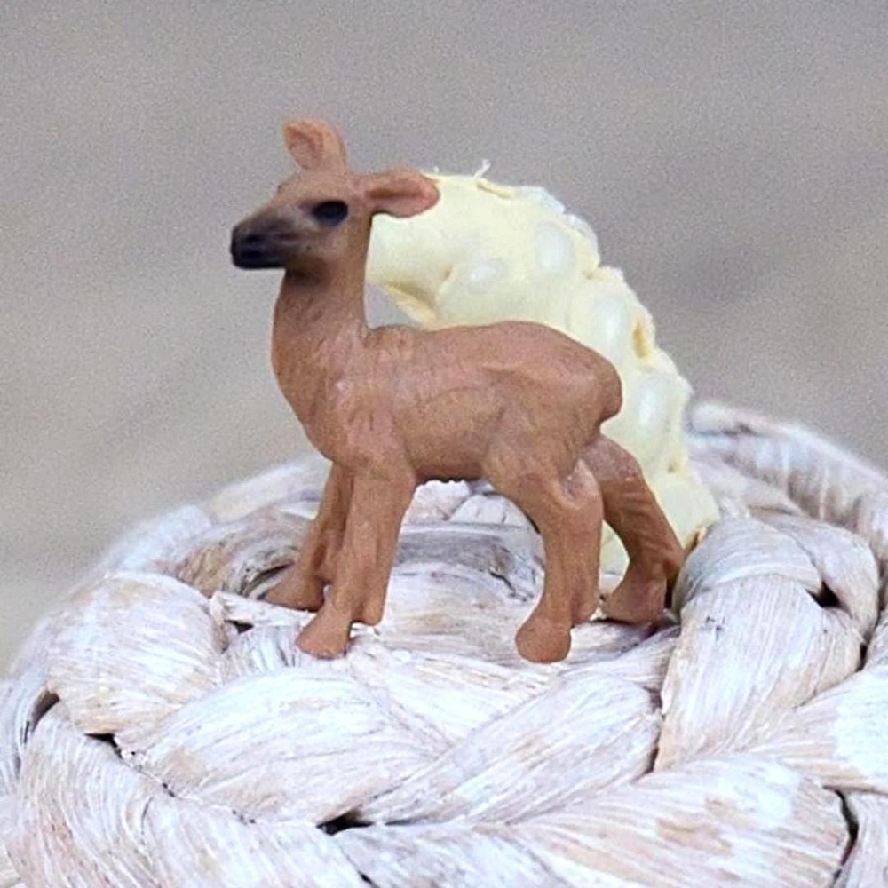 Female Deer Miniature Figure -‎ 1 inch - Hand Painted Doe - Crafts - Bundle Deal